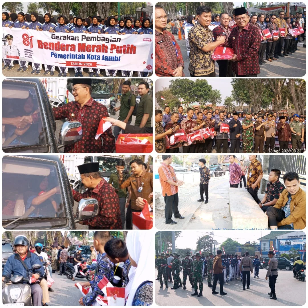 Semarak HUT ke-81 RI, Kecamatan Kotabaru Turut Serta Bagikan Bendera Merah Putih kepada Masyarakat